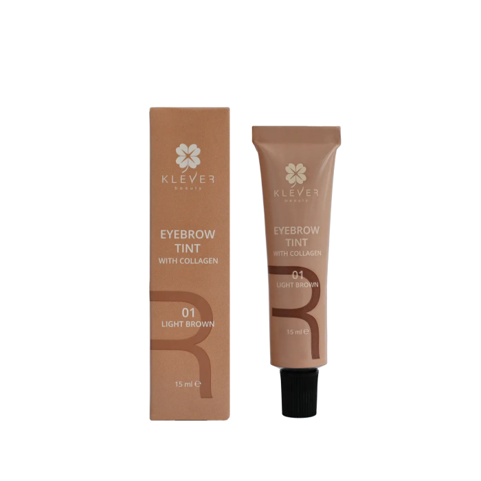 Фарба для брів із колагеном 01 Light Brown Klever Beauty
