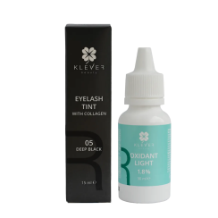 Сет фарба для вій 05 Deep Black та окислювач 1,8% Klever Beauty