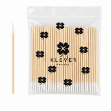 Мікробраші з подовженою дерев’яною ручкою Klever Beauty, 100 шт.