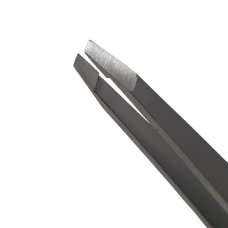 Пінцет для брів зі скошеними кінчиками Klever Beauty STEEL
