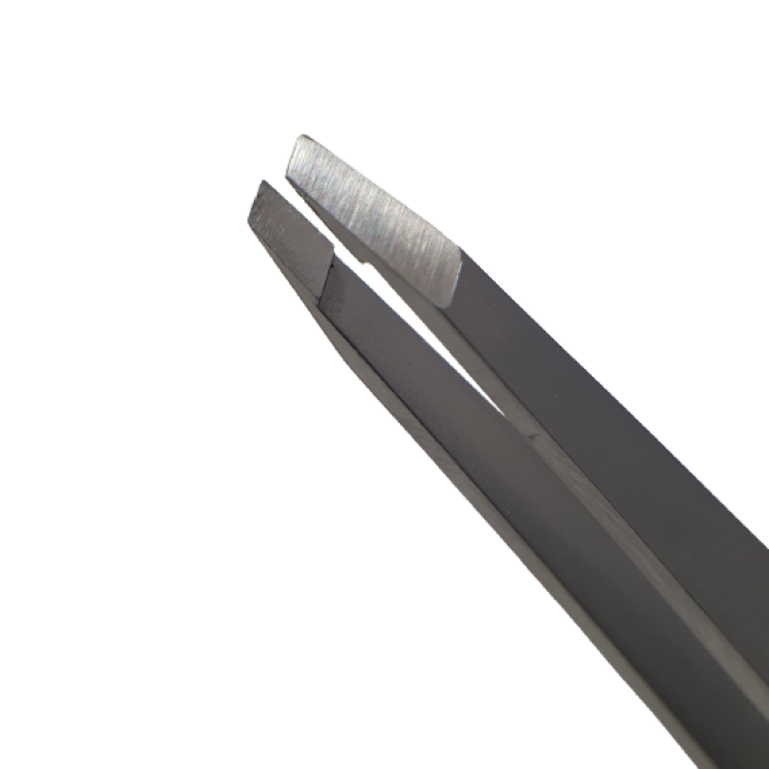 Пінцет для брів зі скошеними кінчиками Klever Beauty STEEL