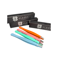 Пінцет для брів прямий кольоровоий Klever Beauty
