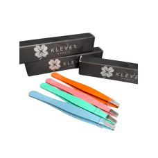 Пінцет для брів прямий кольоровоий Klever Beauty