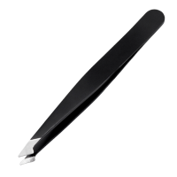 Пінцет для брів загострений скошений Klever Beauty