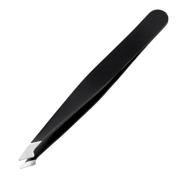 Пінцет для брів загострений скошений Klever Beauty